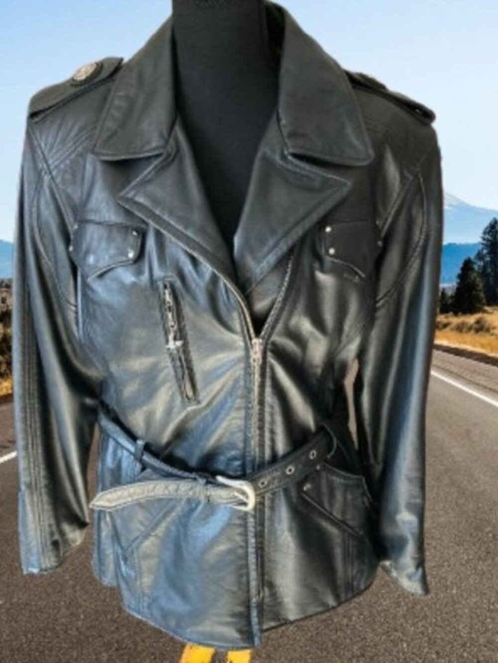 Vintage Harley Davidson Leather Jacket Size Medium Biker Moto Motorcycle - Picture 2 of 14